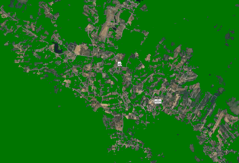 Map showing classified forest and non-forest areas