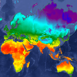 WorldClim bioclimatic map